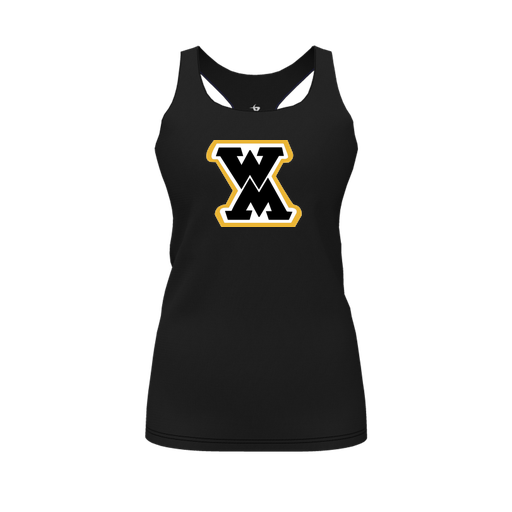 [CUS-DFW-RCBK-PER-BLK-FYS-LOGO1] Racerback Tank Top (Female Youth S, Black, Logo 1)