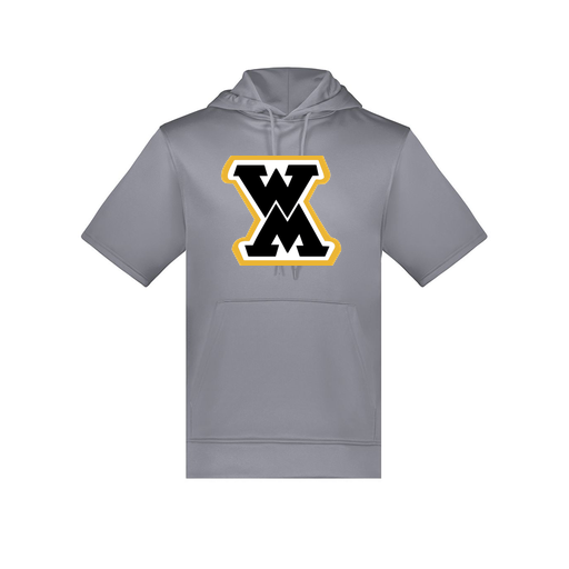 [6871.059.S-LOGO1] Men's Dri Fit Short Sleeve Hoodie (Adult S, Gray, Logo 1)